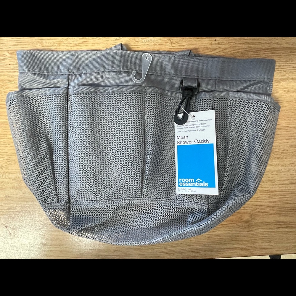 Mesh shower caddy.